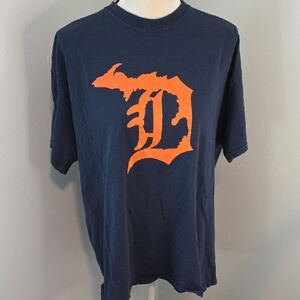 Detroit Tigers Baseball 100% Cotton Tee / Blue / XL